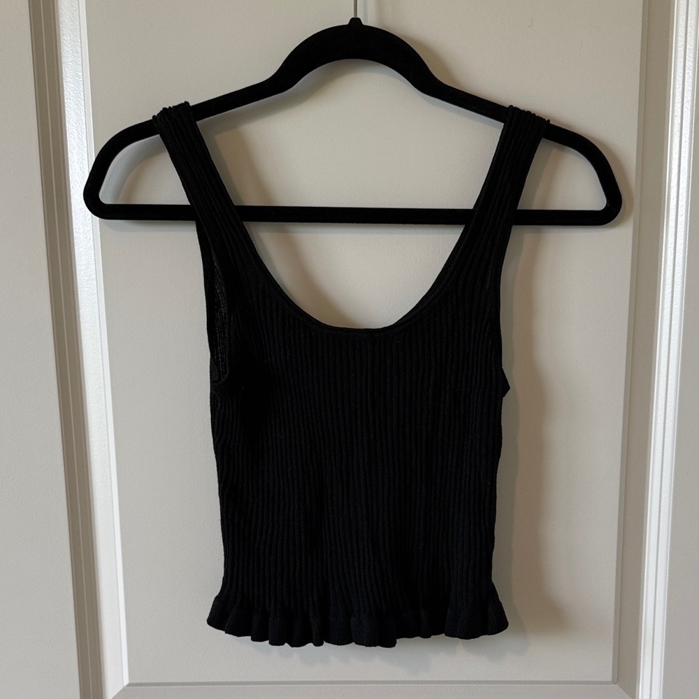 Zara Black Ribbed Tank Top